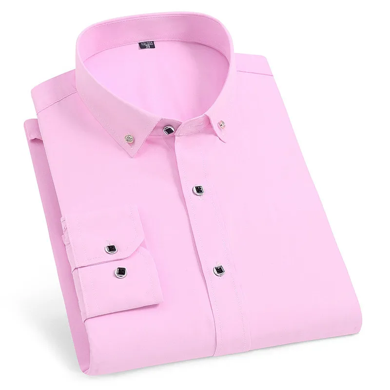 Men Long Sleeve Plaid Dress Shirts Party Formal Turn Down Slim Fit Casual Camisa Masculina