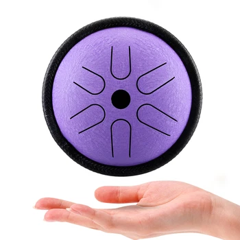 

Simple 6-Tone Steel Tongue Drum Beginner Drum Percussion Instruments C Key Handpan Musical Instrument with Mallets
