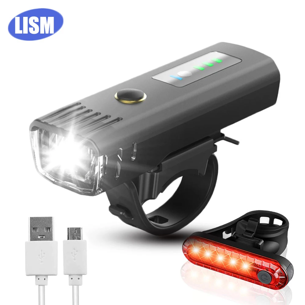 LISM Smart Induction Bicycle Front Light USB LED Headlight Anti-glare IPX5 4 Modes Bike
