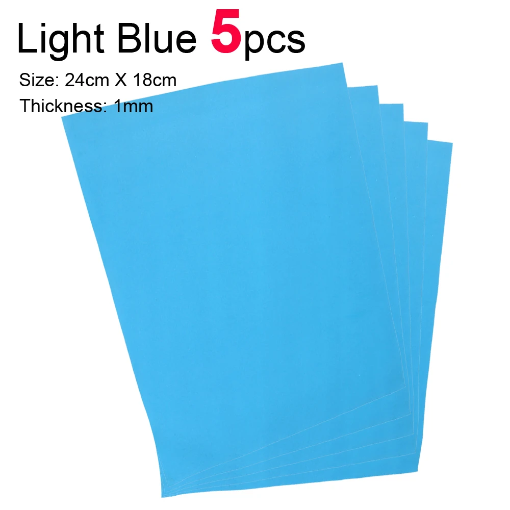Light Blue 5pcs ICERIO, 5 шт., 1 мм, тонкая муха, EVA foam paper, плавающая пена, полоски для бункера, сухая муха, Caddis, крыло, материал корпуса - Цвет: Light Blue 5pcs