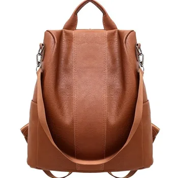 

Mummy women's backpack, pu backpack, college style, wild student backpack, zipper backpack