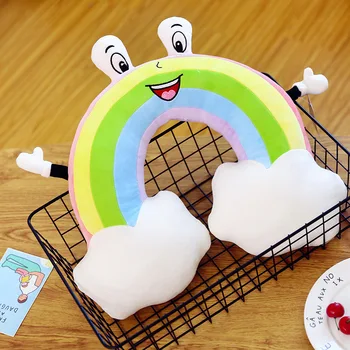 

1Pcs Rainbow Neck Pillow Colorful Lovely Neck Pillows Travel Foam Air Plane Neck Head Pillow Office Home Travel Pillow Gifts