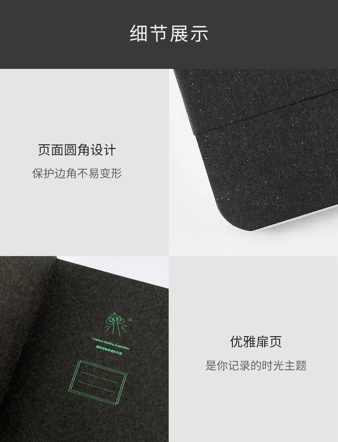 4 цвета Xiaomi Mijia ночных ходунков серии записная книжка для авторской яркой серебряной передней линии может 1809 плоское письмо светящаяся задняя часть