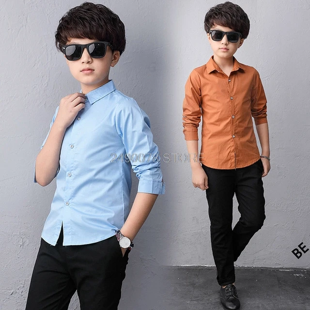 Teenage Boy Clothing Years Children's Clothing 6 14 Years - Shirts Collar - Aliexpress