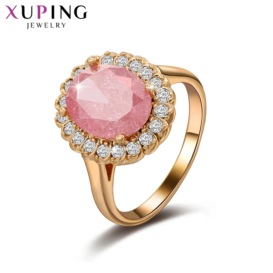 Ювелирное изделие Xuping модное кольцо с природным медным розовым ледяным камнем