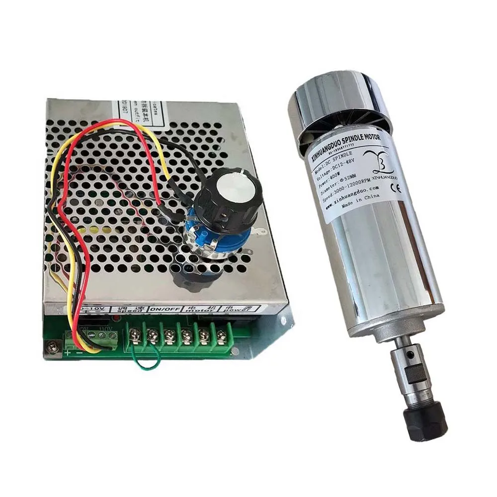 package 3 С воздушным охлаждением 0.4kw CNC spindleMotor Kit ER11 патрон 400 Вт мотор шпинделя+ регулятор скорости питания для гравировки - Цвет: package 3