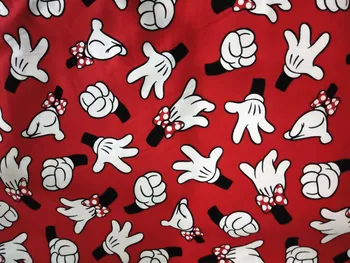 

Cartoon white Gloves Printed Fabric 100%Cotton Fabric Sewing Material For DIY Boy's Clothing Handbag Cushion cover Curtain