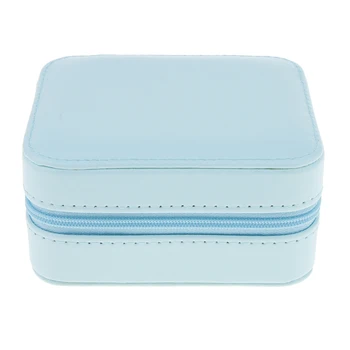 

Travel Jewelry Box Organizer Mini PU Leather Portable Storage Case for Earrings Rings Necklace with Mirror
