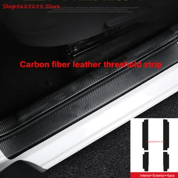 

Car Threshold Strip For Toyota Land Cruiser Prado Carbon Fiber Leather Door Sill Protection Strip 210 2015 2018 2019 2020