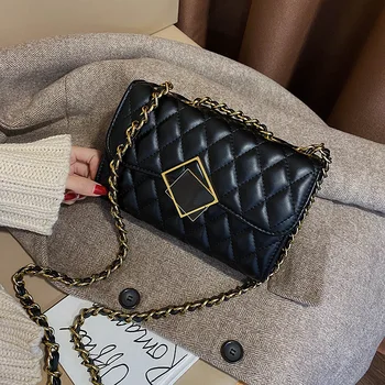 

Women Handbag 2021 New Korean Fashion Casual Plaid Chain Shoulder Messenger Bag Famous Classic Bran Designer Crossbody Bag