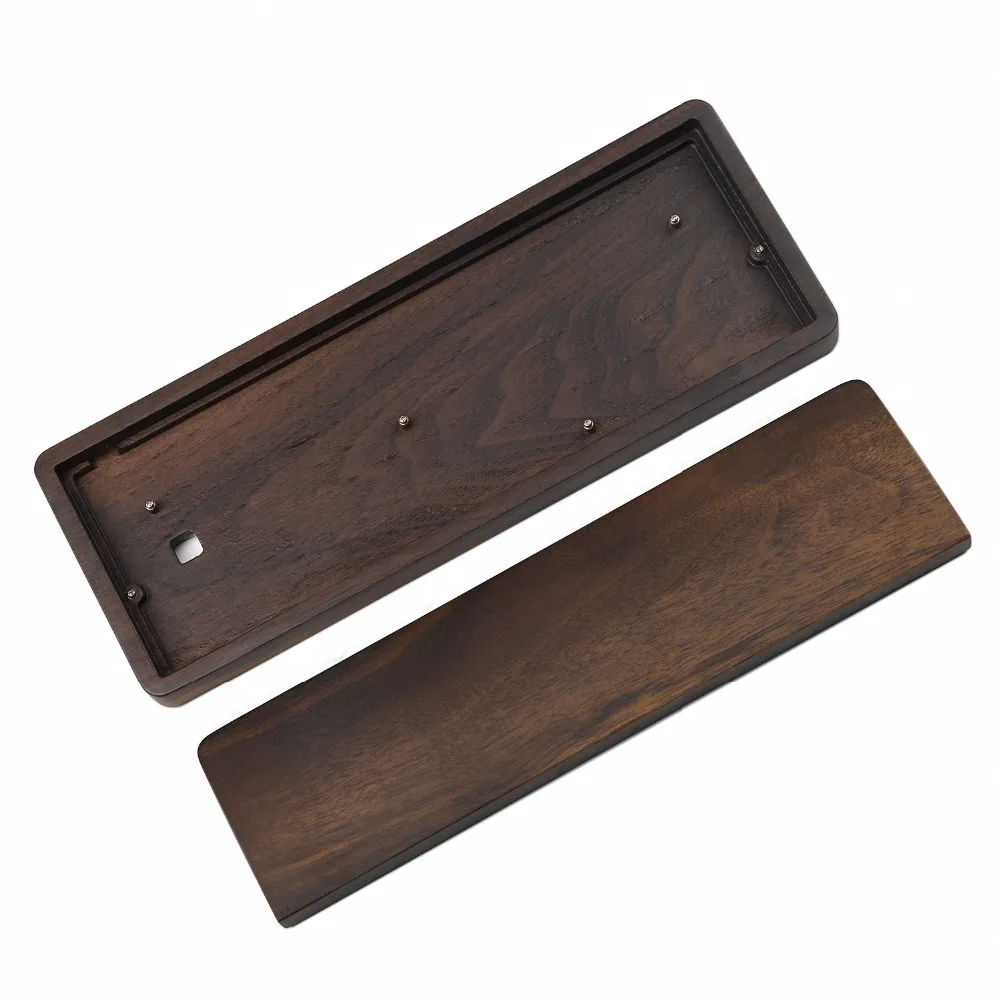 descanso de pulso de madeira maciça qmk via placa para mini teclado compatível com poker faceu