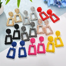 6,9 см большие Винтажные серьги для женщин золотого цвета геометрические массивные серьги металлические серьги Висячие модные ювелирные изделия