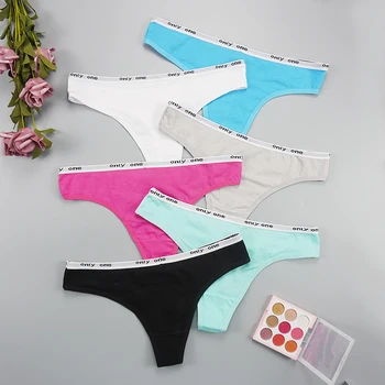 

G-String Women Panties Sexy Thong Cotton Sports Intimate Underpants Fashion Ladies Underwear Inscription T Panty Shorts