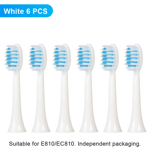 Ultrasonic Electric Toothbrush Wireless Charging for Adult IPX7 Waterproof Replacement Heads Whitening Teeth Timer Smart Brush WH 6 PCS