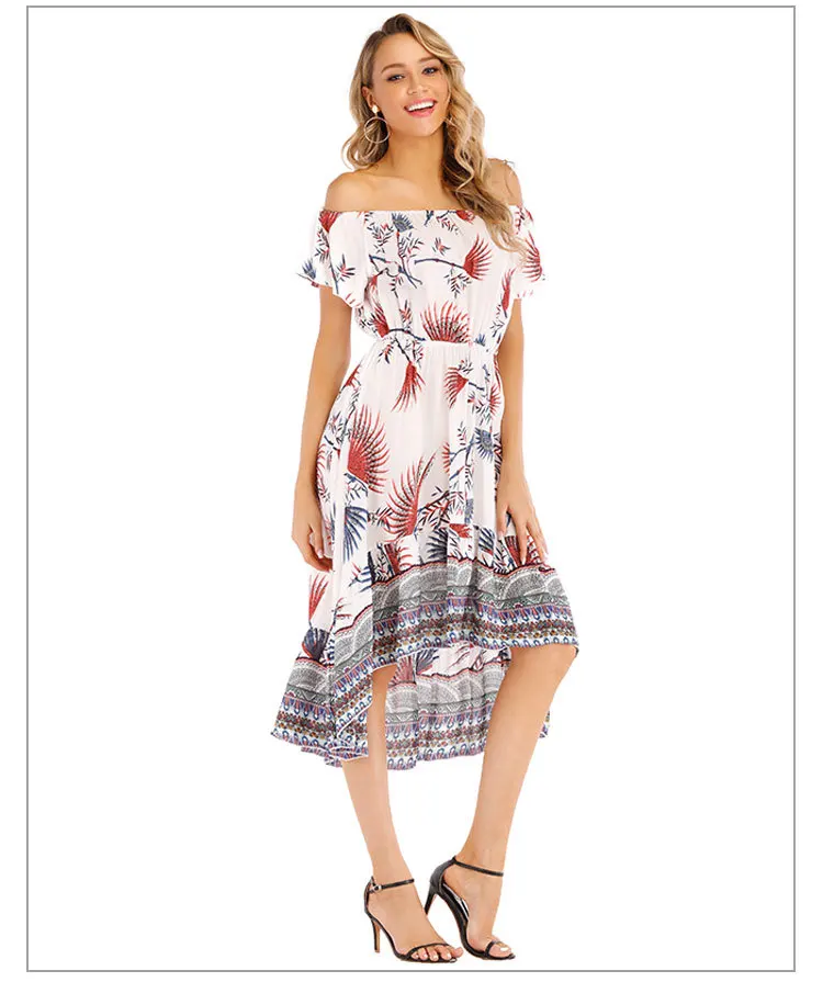 Dress Summer Boho Dress Large Size Printing Women's Clothing Dresses Beach Explosion Dress Summer