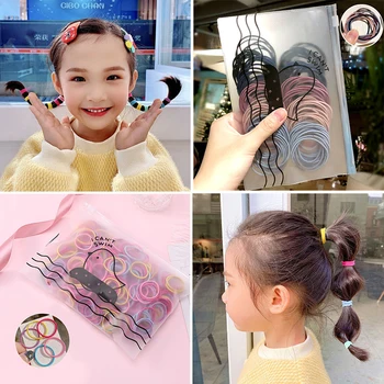 

50pcs/Pack Girls Colorful Small Disposable Rubber Bands Gum For Ponytail Holder Elastic Hair Bands Fashion Hair Accessories