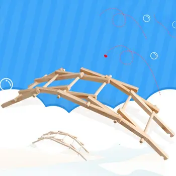 

Wooden DIY Bailey Bridge Construction Kits Assembly Models Physics Experiment Science Children's DIY Educational Toys