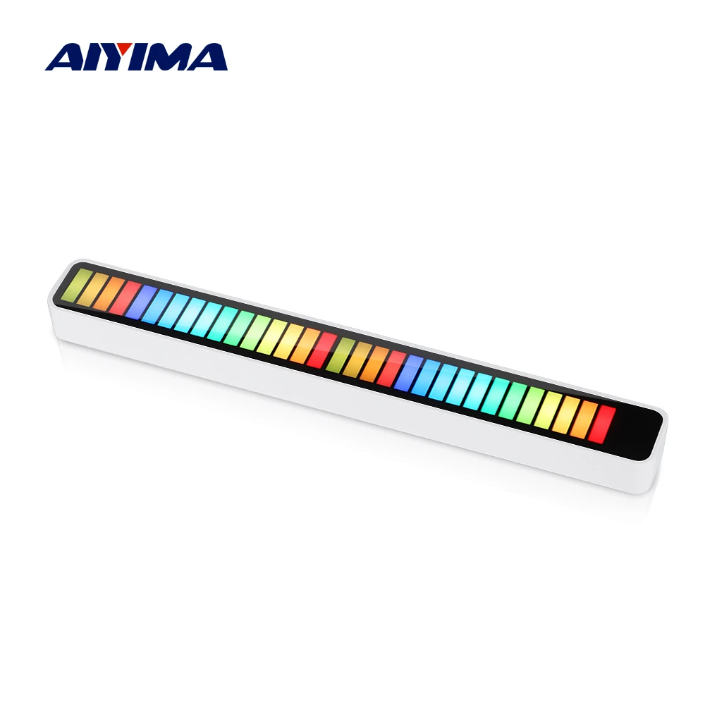 pre amp AIYIMA Music Spectrum LED Audio Level Indicator Amplifier VU Meter Stereo Voice APP Control RGB For Car Player Atmosphere Lamps streaming amplifier