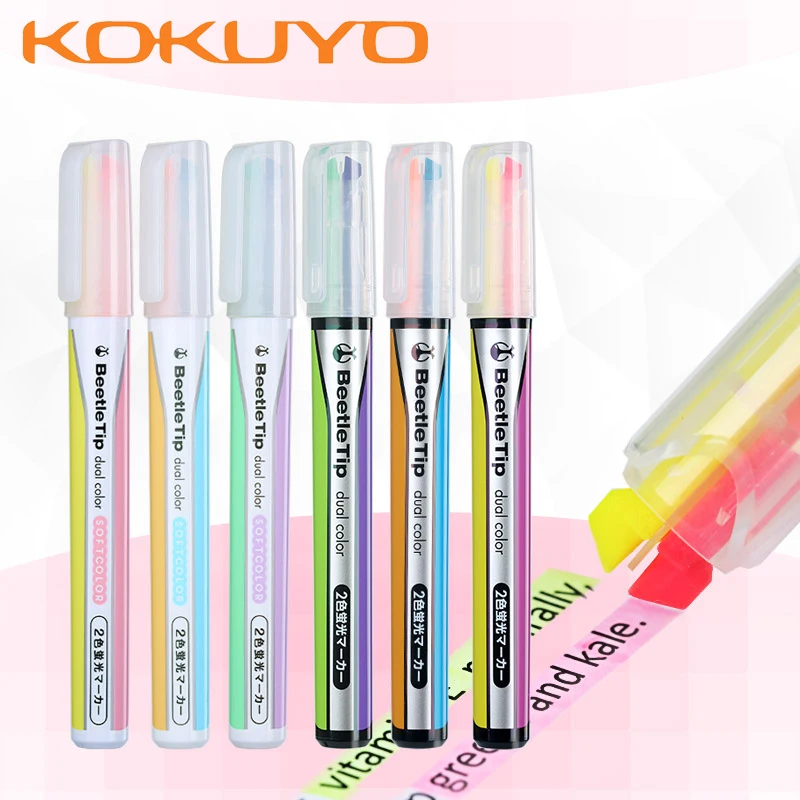 KOKUYO высокий светильник er Beetle Tip двухголовый маркер фломастер Marker Pen цветной
