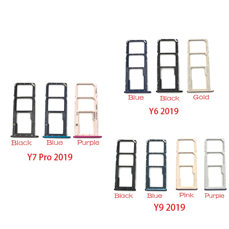 Сменный держатель слота лотка для sim-карты для huawei Y6 Y9 Y7 Pro