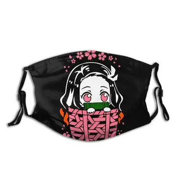

Nezuko Men Women Non-Disposable Mouth Face Mask Demon Slayer Kimetsu Anti Bacterial Dust Mask Respirator Muffle with Filters