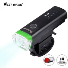 WEST BIKING велосипедный передний свет, индукционный велосипед, яркий свет, зарядка через USB, фонарик, велосипедный водонепроницаемый фонарь, вел...(China)