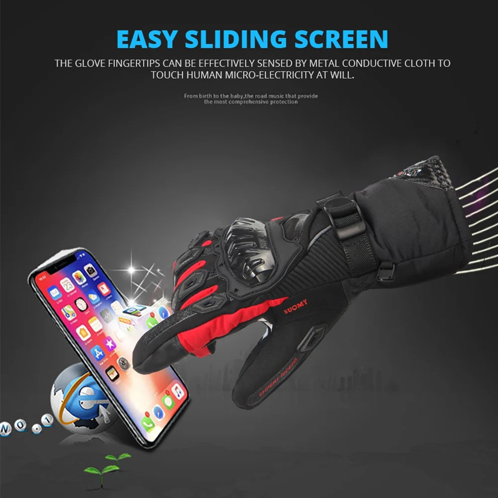 1 пара, перчатки для верховой езды, зимние, тепловые, водонепроницаемые, ветрозащитные, с сенсорным экраном, для езды на мотоцикле, для езды на велосипеде, для езды на мотоцикле, перчатки на полный палец