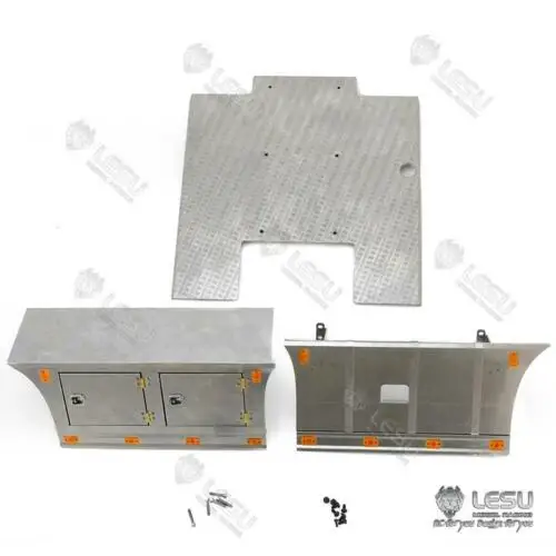 LESU RC Metal Side Skirt Plate Light Toolbox 1/14 DIY Tmy VOL Tractor Truck TH16489