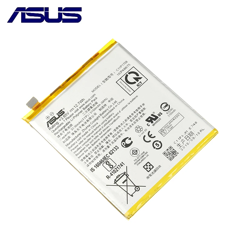 Original ASUS High Capacity C11P1708 Phone Battery For Asus Per ZenFone 5 ZE620KL 3300mAh