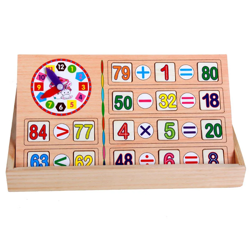 

Colorful Box Early Childhood Supplies Wooden Calculation Frame Arithmetic Number Rods shu zi he Educational Toy
