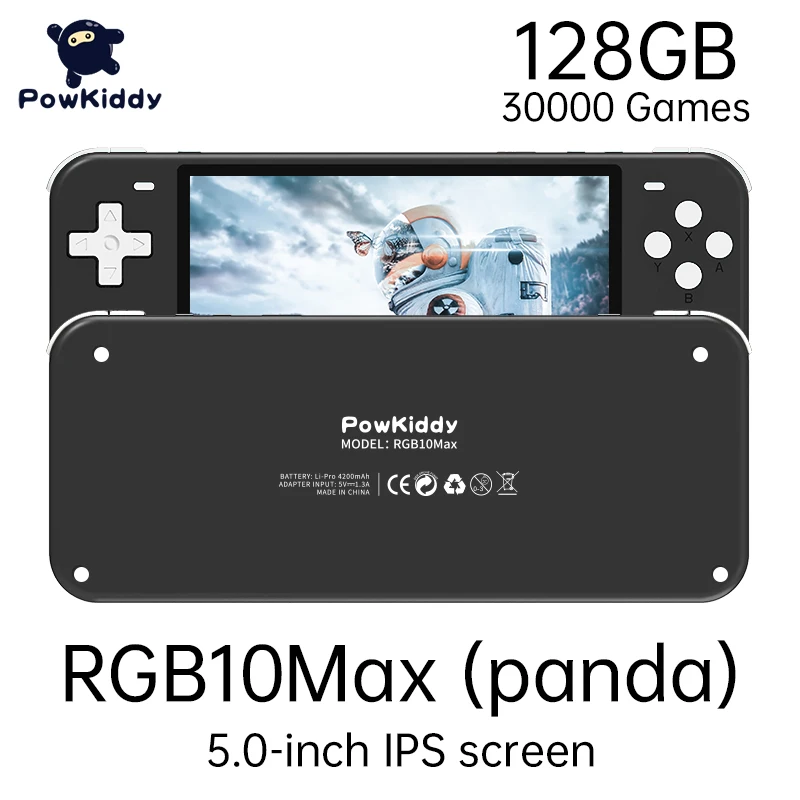 POWKIDDY RGB10 Retro Open Source System RGB10 max Handheld Game Console RK3326 5.0-Inch IPS Screen 3D Rocker Children's Gift 