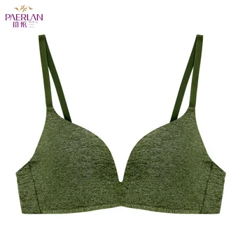 

PAERLAN Exquisite French Girl Bra New Wireless Triangle Cup Breathable Underwear Bra Seamless Underwear Deep V Girl Bra