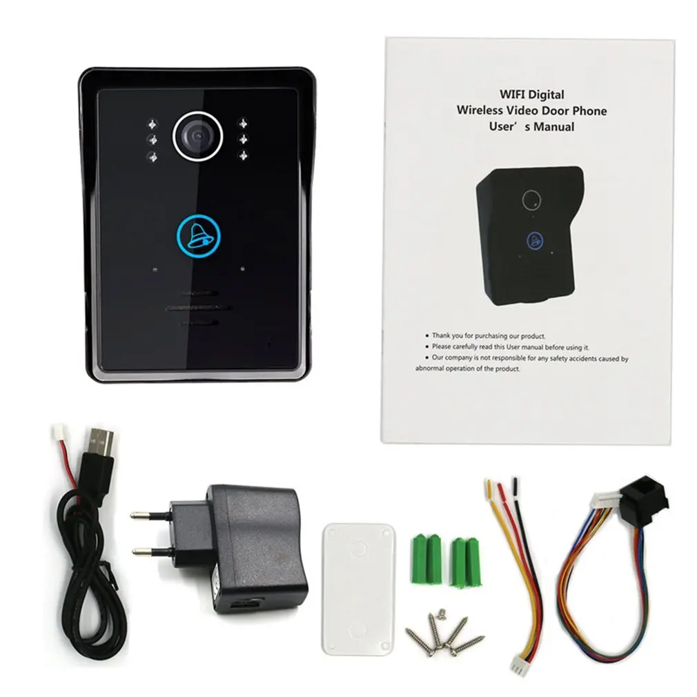 

Doorbell EU plug Alarm Wifi connection Wireless Door phone Video-eye IR Night Vision Visual Super Wide Viewing