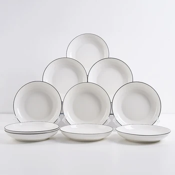 

10 Pieces Porcelaine Plates Set 7/8 Inch Dishes Dinner Plates Dishes