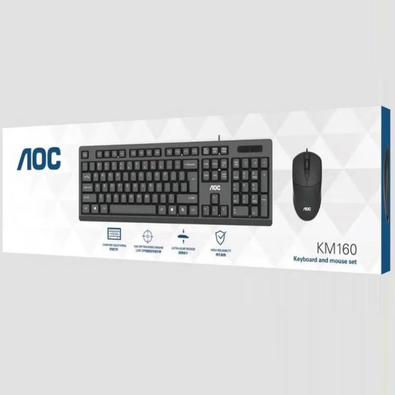 

Tpv aoc KM160 Desktop Computer Laptop Game Gaming Business Office USB Keyboard And Mouse Kit