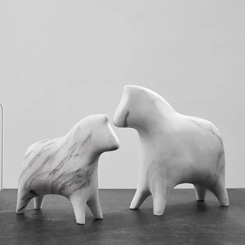 

Nordic Trojan Resin Marbling Crafts Sculpture Figurine Ornaments Home Desk Decoration Accessories Modern Art Resin Kids Toys