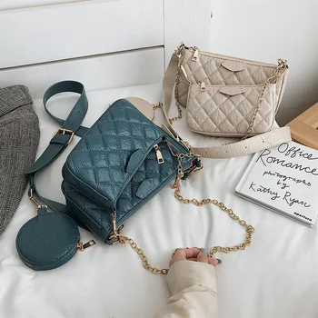 

New Style pu Leather Three-piece Set Different Size Bags Fashion Single shoulder Bag for Women Handbag Women's Simple