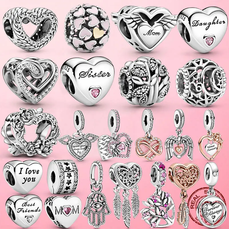 Bangle Beads Charm Bracelet Jewelry-Making Gift Bee-Heart-Dreamcatcher 925-Sterling-Silver