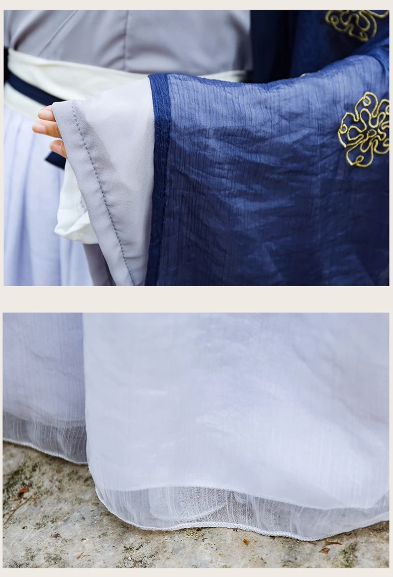 Синий Вышивка танцевальные костюмы Hanfu для женщин народный фестиваль наряд певцы рейв представление одежда древняя фея платье DC2723