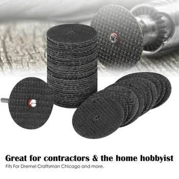 

50pcs 32mm Cutting Wheel Discs W/ Mandrel For Rotary Tool Fiberglass Reinforced