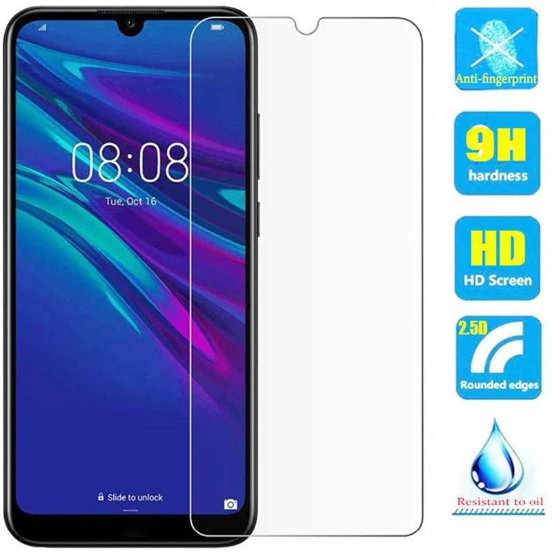 Screen Protector Film for Huawei Y6 2019 / Huawei Honor 8A Easy Install Anti-Fingerprint 3 Pack Y6 2019 / Honor 8A Tempered Glass Screen Protector UNEXTATI Premium HD 