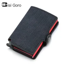 Bisi goro 2021 cartão de crédito carteira nova rfid bloqueio fino titular do cartão do plutônio caixa de alumínio único negócio ferrolho cartão caso carteira fina