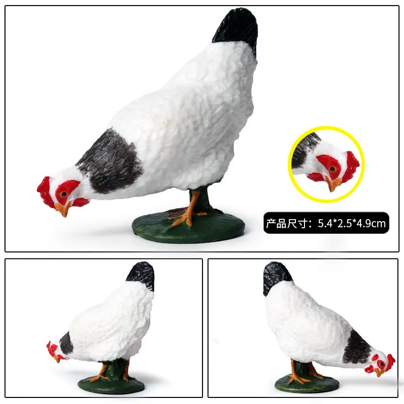 Детская сплошная модель диких животных модель Fowl Пек рис желтый Петух Курица цыплята группа набор гаражный набор игрушка