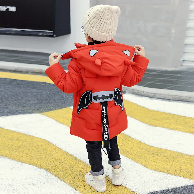 Детская одежда из хлопка Детская Хлопковая стеганая длинная хлопковая куртка хлопковая детская одежда с мультяшным монстром для мальчиков