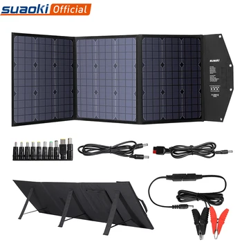 

Suaoki Solar Panel 120W Big Power Foldable Portable Solar Charger Monocrystalline Solar Cells for Phone Camera Tablet Charging