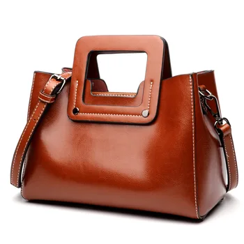 

New Style Women's Bag, Fashion Women's Handbag, Single Shoulder Oil Wax Kraft Bag