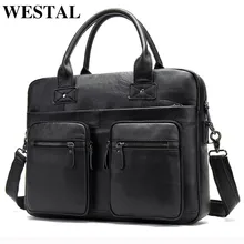 Мужская сумка WESTAL из натуральной кожи, мужской портфель, Офисные Сумки для мужчин, кожаная сумка для ноутбука porte, мужская деловая сумка 8380