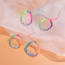 Pulsera trenzada de la amistad para hombre y mujer, brazalete ajustable de la buena suerte, regalo de joyería