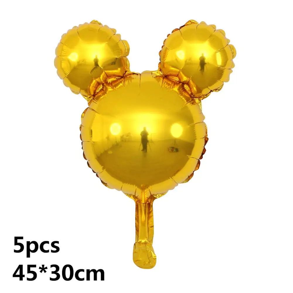 gold mickey 10 шт. с днем рождения Микки Минни Маус фольгированные шары 10 дюймов Wwave точка латексные шары украшения для детской вечеринки Globos детская игрушка - Цвет: gold mickey