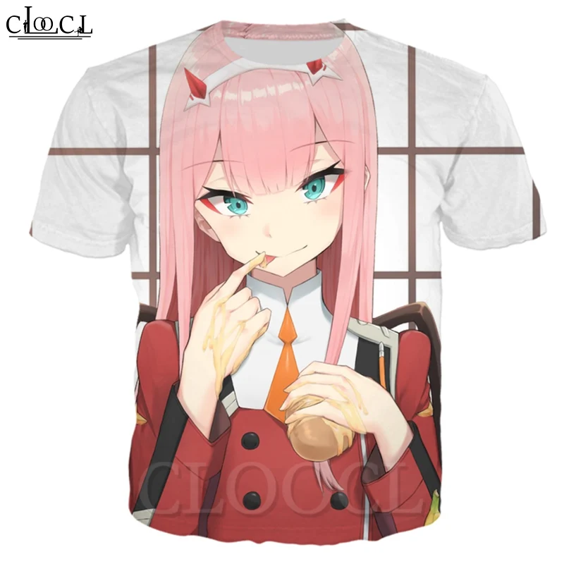 CLOOCL аниме дорогой в Franxx Zero Two модная мужская Спортивная футболка 3D печать с